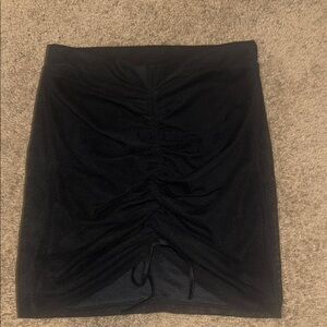 Elegant Black Ruched Skirt